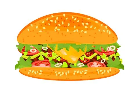 Burger isolated on white background. Stock Illustration