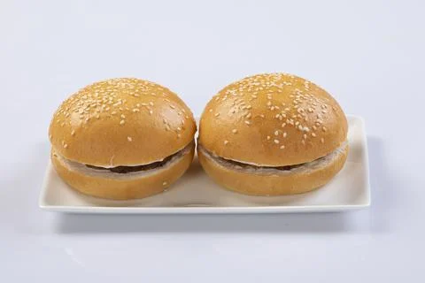 Burger isolated on white background Stock Photos