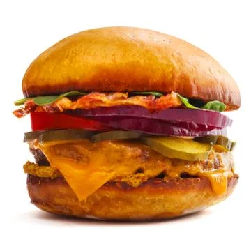 Burger isolated on white Stock Photos