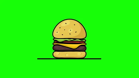 Burger Jumping Ingredients On Green Screen Stock Footage 287944877