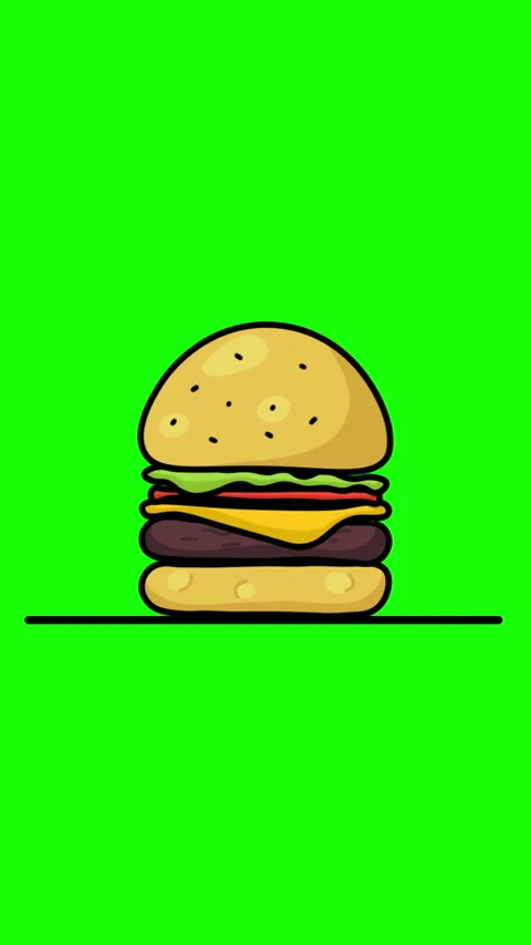 Burger Jumping Ingredients Vertical Green Screen Stock Footage 287944845