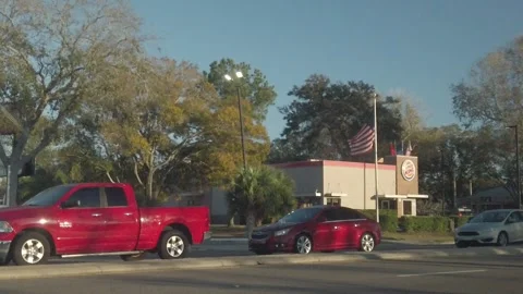 Burger King Slow Motion 38th Ave N at 34th  St N St. Petersburg, FL Stock Footage 263816430