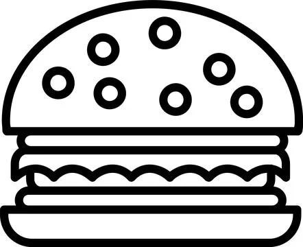 Burger Line Icon Design Stock Illustration