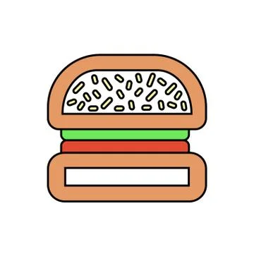 Burger line icon Stock Illustration