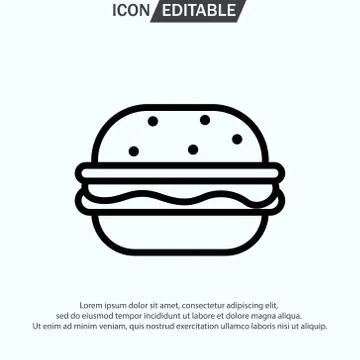 Burger line icon, outline vector logo illustration Stock Illustration