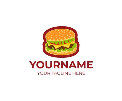 Burger logo design Stock Illustration