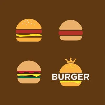 Burger logo design template Illustrazione stock