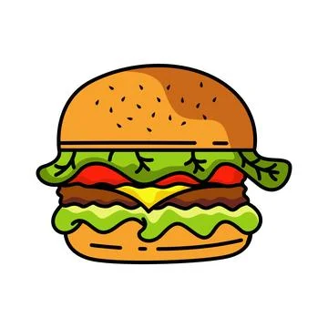 Burger logo design template Illustrazione stock