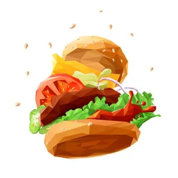 Burger Low Poly Stock Illustration