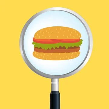 Burger magnify Stock Illustration