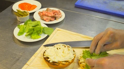 Burger Making Stock Footage 88093064