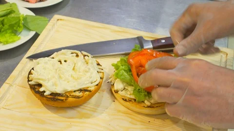 Burger Making Stock Footage 88093088