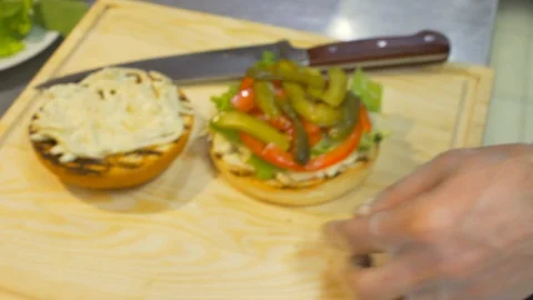 Burger Making Stock Footage 88093171