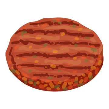 Burger meat icon cartoon vector. Big bread Stock Illustration