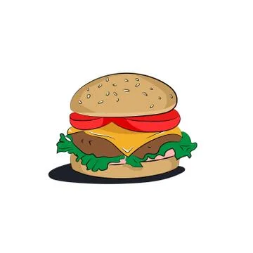 Burger Menu.Vector illustration of a burger retro sketch style. Burger house. Stock Illustration