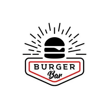 Burger or hamburger vector logo, fast food, restaurant or bar logo Stock Illustration