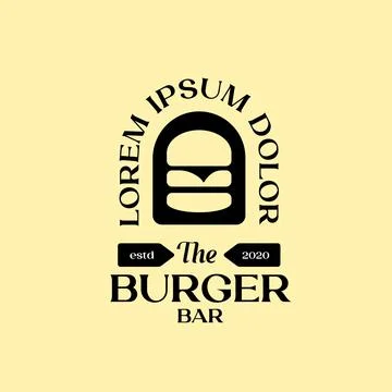 Burger or hamburger vector logo, fast food, restaurant or bar logo Stock Illustration