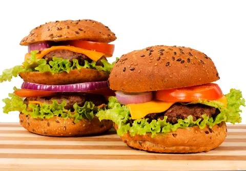 Burger pair Stock Photos