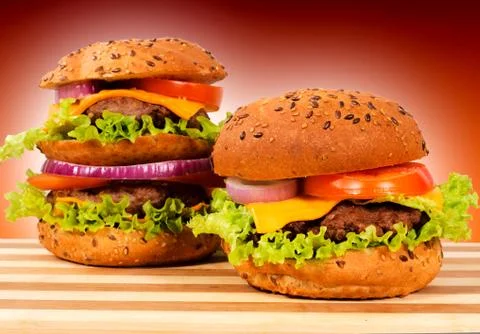 Burger pair Stock Photos