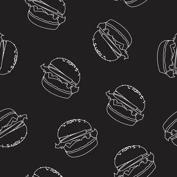 Burger Pattern. Stock Illustration