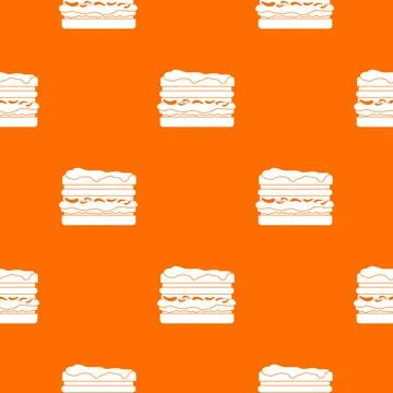 Burger pattern orange Illustrazione stock