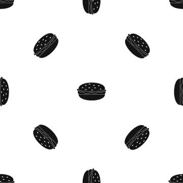 Burger pattern seamless black Illustrazione stock