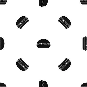 Burger pattern seamless black Illustrazione stock