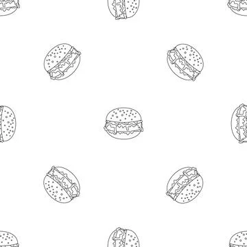 Burger pattern seamless Illustrazione stock