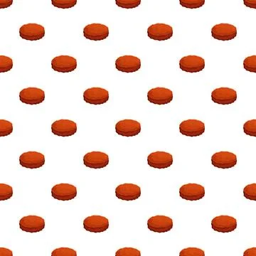 Burger patties seamless pattern on white background Stockillustratie