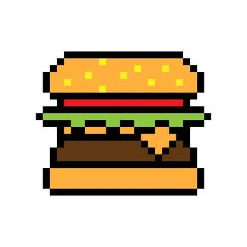 Burger pixel icon simple design Burger pixel icon simple design Copyright:... Stock Photos
