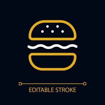 Burger pixel perfect color linear ui icon for dark theme Ilustração Stock
