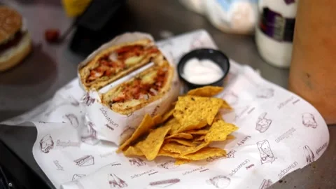 Burger Platter Combo Stock Footage 132581486