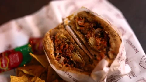 Burger Platter Combo Stock Footage 132581512