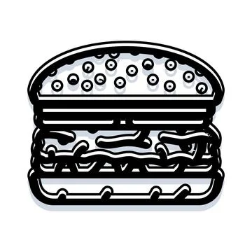 Burger sandwich icon flat design style illustration イラスト素材