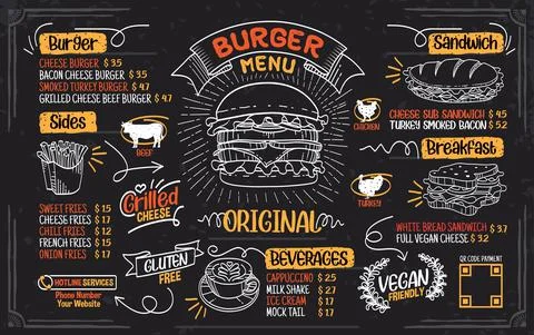 Burger Sandwich Menu Icon Element Set Vector Design Stock Illustration