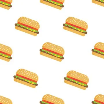 Burger seamless pattern Stock Illustration