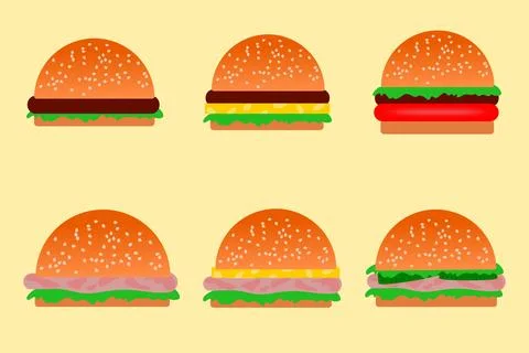 Burger set. Burger vector. Stock Illustration