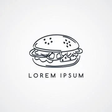 Burger sketch theme Ilustração Stock