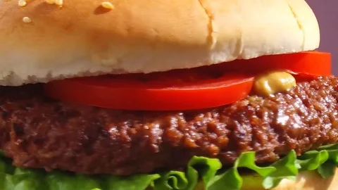 Burger is spinning scrolls close up Stock Footage 81453153