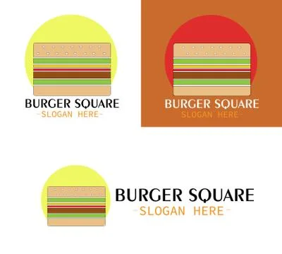 Burger square Stock Illustration
