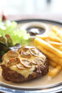 Burger steak Stock Photos