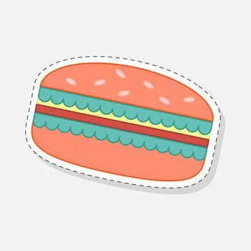 Burger sticker Stock Illustration