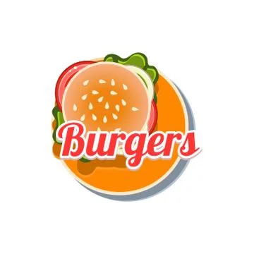 Burger Sticker. Vector Illustration Illustrazione stock