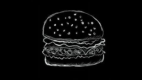 Burger Stop Motion with Chaotic Pencil Scribbles Stock Footage 286144601