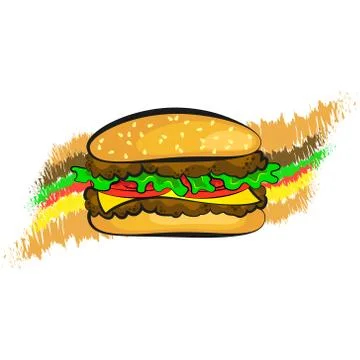 Burger stuffed design Stock Illustration