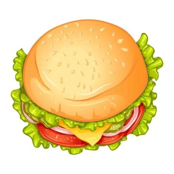 Burger top view Stock Illustration