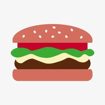 Burger vector icon isolated on white background. Stock Illustration