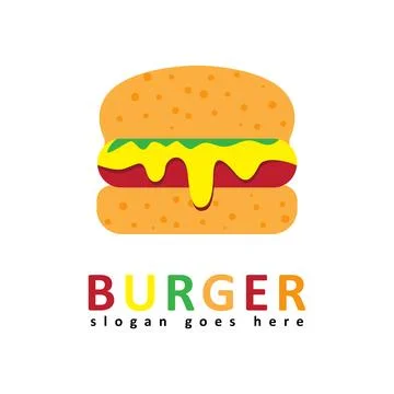 Burger vector logo Stock Illustration