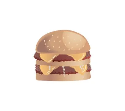 Burger vector two patties Stock Illustration
