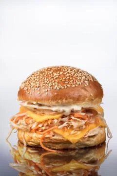 Burger With Vegetables Stock Photos